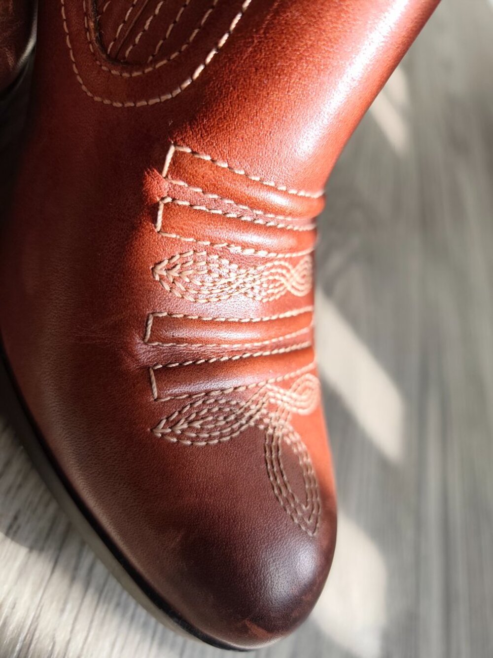 Nurture Women’s Ankle Boots – Size 7 (Brown Leather Western-Inspired Booties) - Picture 12 of 13
